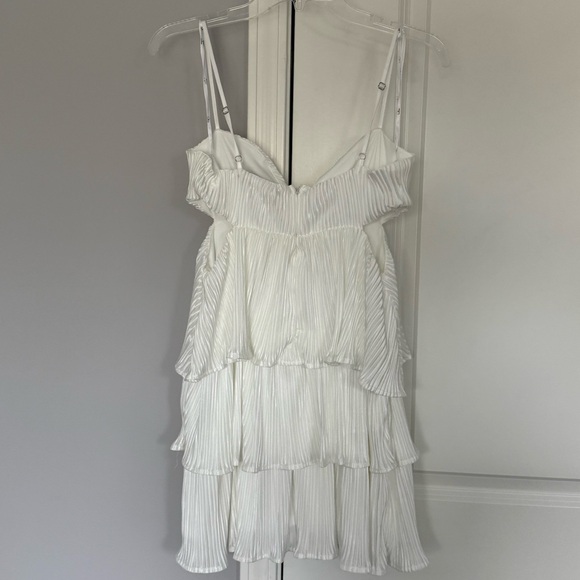 Lulus Sleek Satin Tiered Mini Dress - Picture 2 of 5